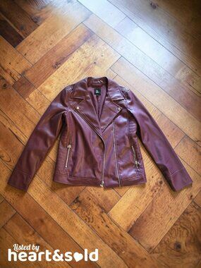Girls Rich Maroon Faux Leather Moto Jacket